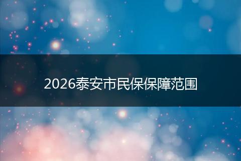 2026泰安市民保保障范围