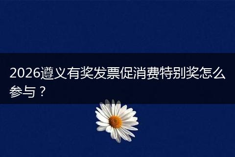 2026遵义有奖发票促消费特别奖怎么参与？