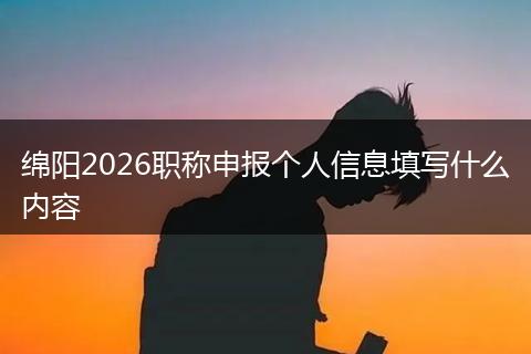 绵阳2026职称申报个人信息填写什么内容