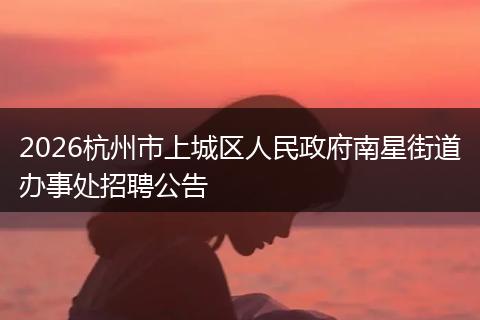 2026杭州市上城区人民政府南星街道办事处招聘公告