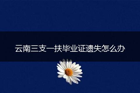 云南三支一扶毕业证遗失怎么办