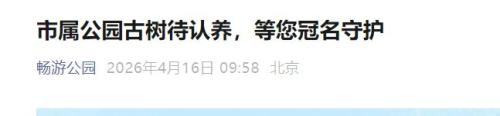 2026北京古树认养开放的市属公园有哪些？