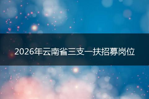 2026年云南省三支一扶招募岗位