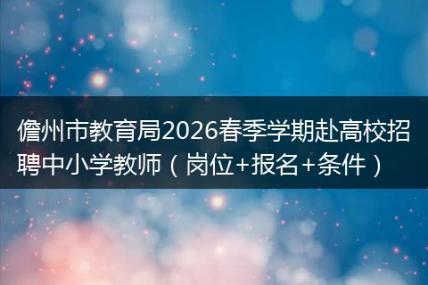 儋州市教育局2026春季学期赴高校招聘中小学教师（岗位+报名+条件）