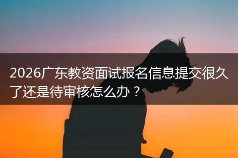 2026广东教资面试报名信息提交很久了还是待审核怎么办？