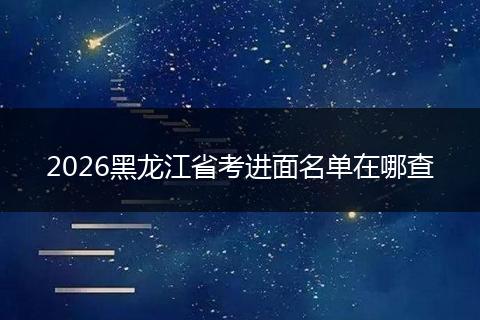 2026黑龙江省考进面名单在哪查