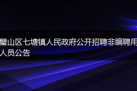 璧山区七塘镇人民政府公开招聘非编聘用人员公告