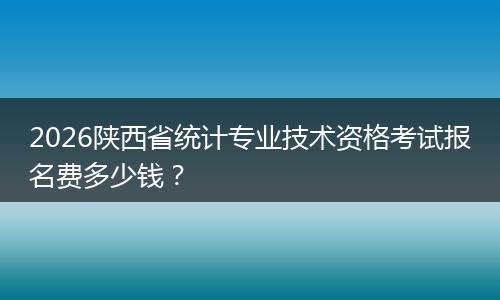 2026陕西省统计专业技术资格考试报名费多少钱？