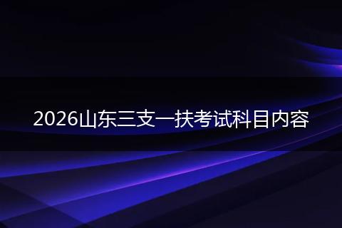 2026山东三支一扶考试科目内容