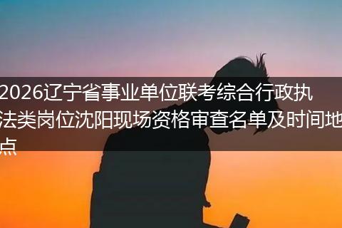 2026辽宁省事业单位联考综合行政执法类岗位沈阳现场资格审查名单及时间地点