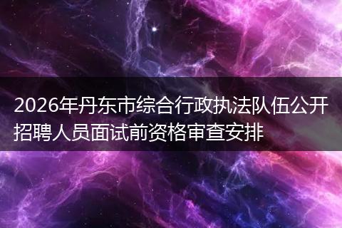2026年丹东市综合行政执法队伍公开招聘人员面试前资格审查安排