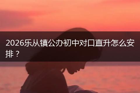2026乐从镇公办初中对口直升怎么安排？