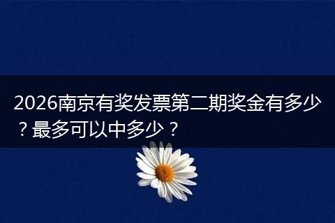 2026南京有奖发票第二期奖金有多少？最多可以中多少？