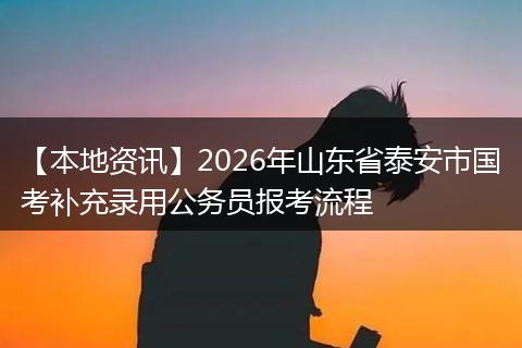 【本地资讯】2026年山东省泰安市国考补充录用公务员报考流程